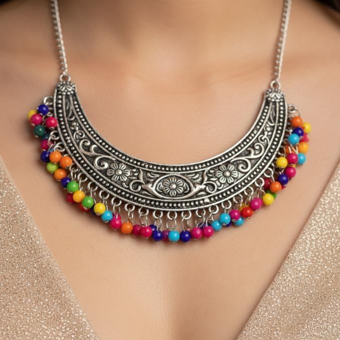 Multicolor Beads Necklace Set